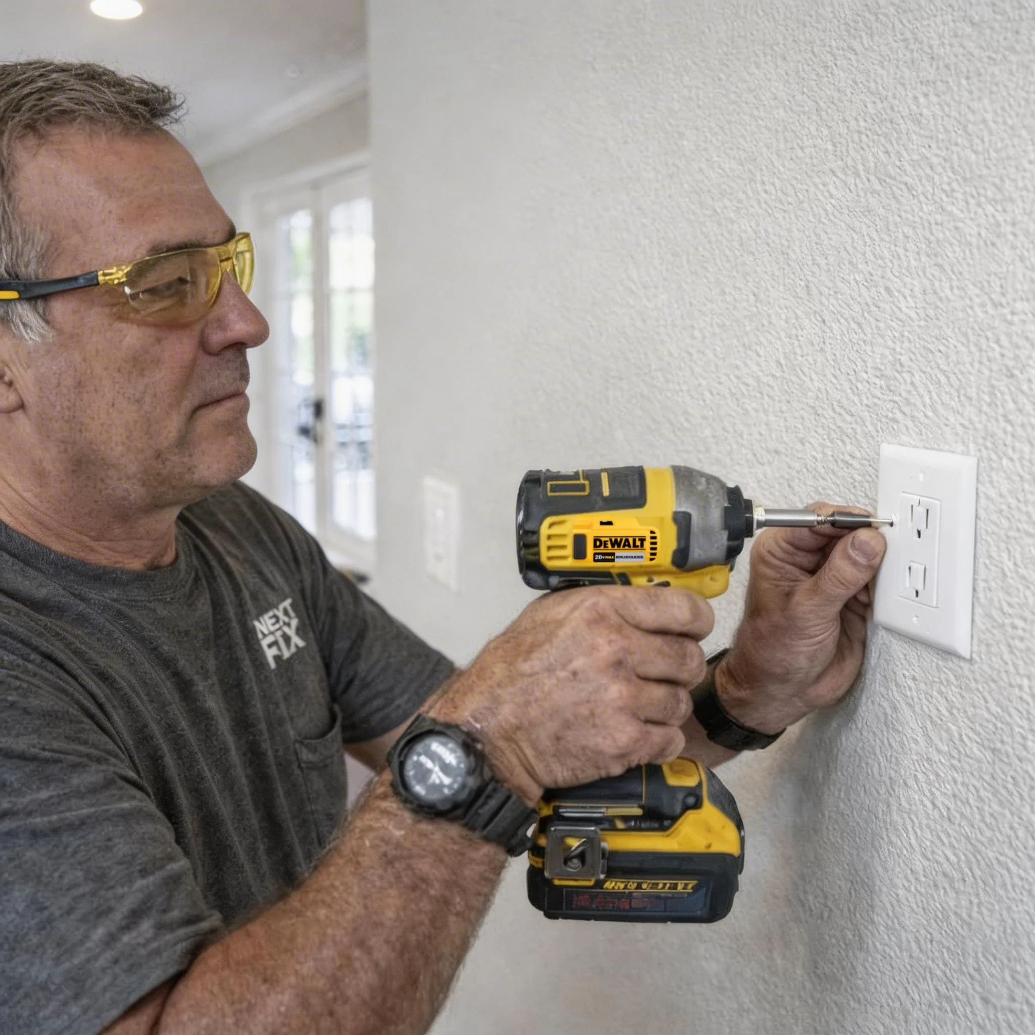 Electrical outlet installation work